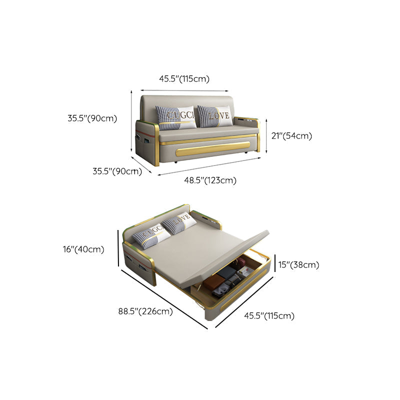 Pillow Included Sofa Futon Cushion Back Foldable Futon Sofa Bed with Storage