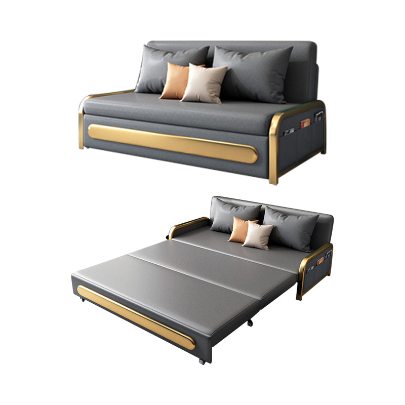 Almohada glamorosa incluye sofá cojín gris gris back Futon sofá cama