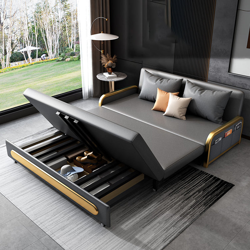 Almohada glamorosa incluye sofá cojín gris gris back Futon sofá cama