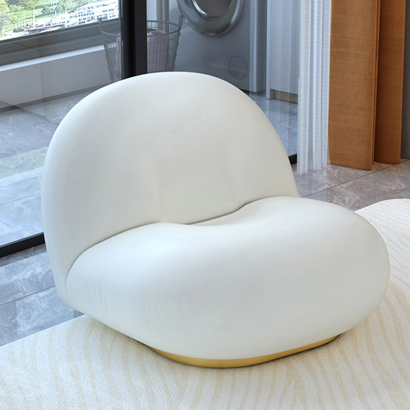 Divano curvo in pelle finta glam semplice divano irregolare in bianco di 27,6 "h