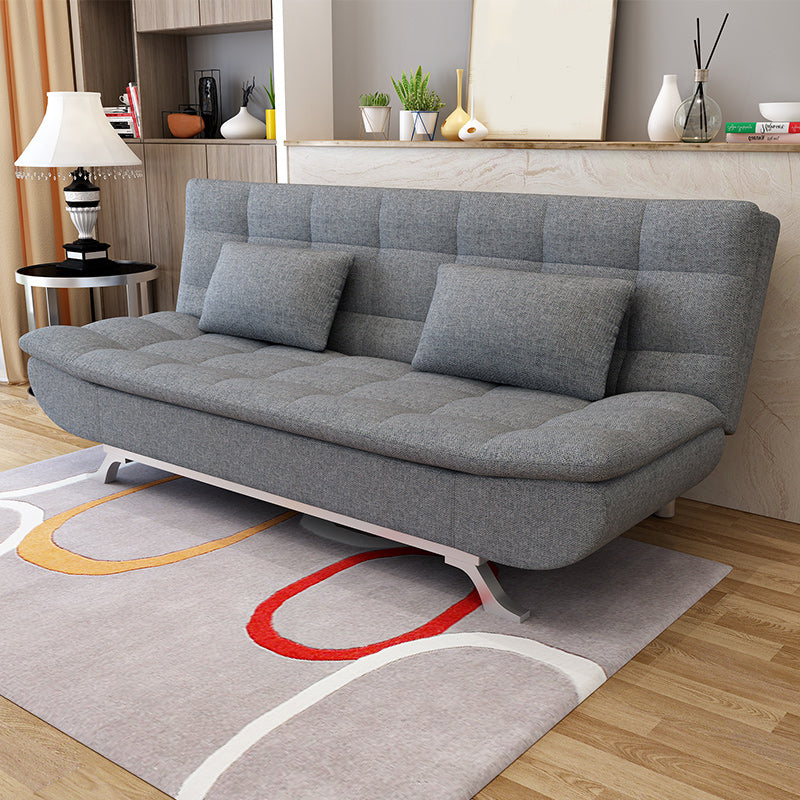 Pillow Included Sofa Futon Armless Futon Sofa Bed with Metal Legs
