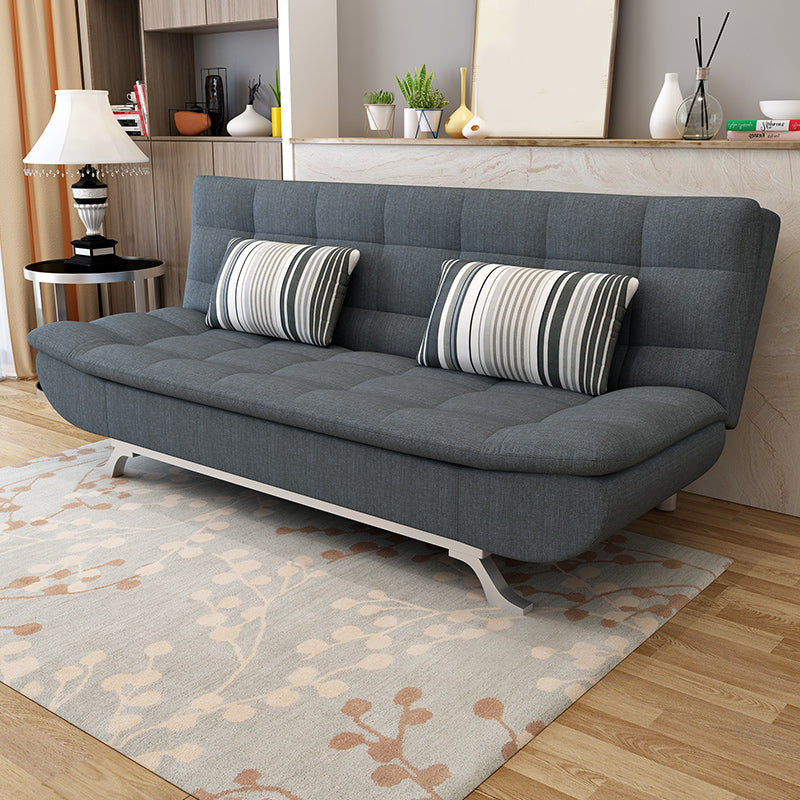 Pillow Included Sofa Futon Armless Futon Sofa Bed with Metal Legs