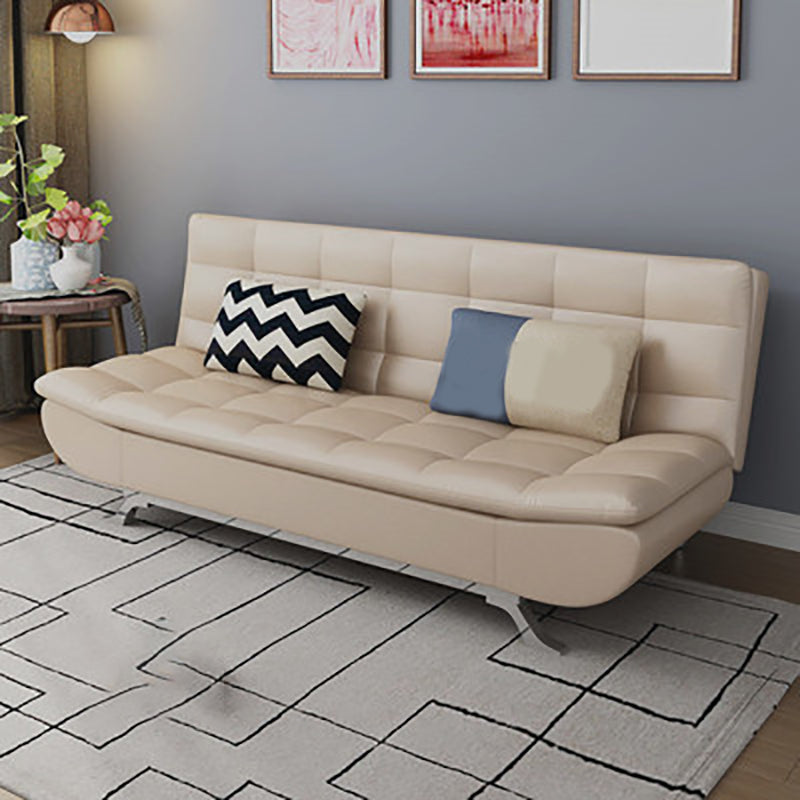 Pillow Included Sofa Futon Armless Futon Sofa Bed with Metal Legs