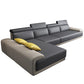 Faux Leather Sofa and Chaise Gray Pillow Top Arm Slipcovered Sofa Clearhalo 'furn' 'furn_sectionals' 'Furniture' 'Living Room Furniture' 'Sectionals' 6670973