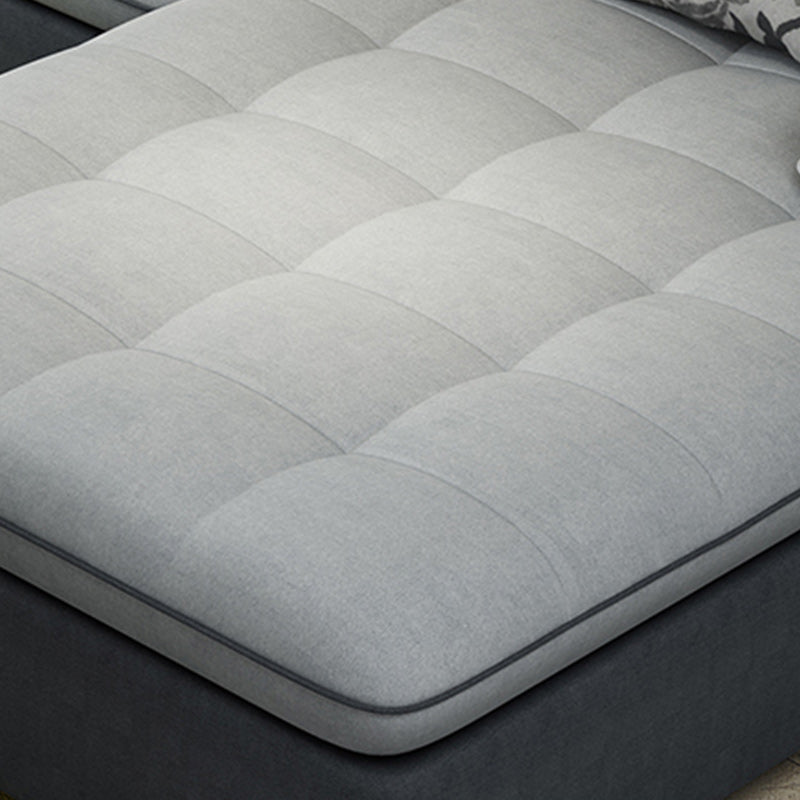 Divano in lino da fattoria con cantiera cuscino braccio a 4 posti