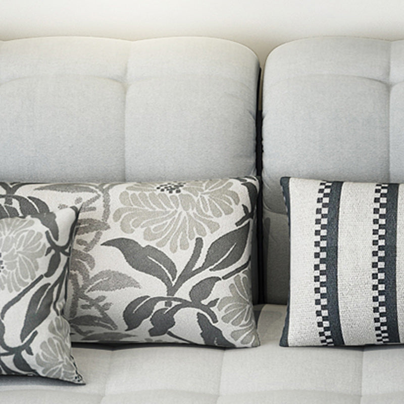 Divano in lino da fattoria con cantiera cuscino braccio a 4 posti