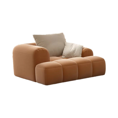 Eingebrauchtes Armsofa zeitgenössischer L -Kunstleder -Sofa mit Kissen