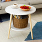 Contemporary Wooden Single Coffee Table 3 Legs Round Cocktail Table 19.7"L x 19.7"W x 19.7"H White 1 Clearhalo 'Coffee & Accent Tables' 'Coffee Tables' 'coffee_tables' 'furn' 'furn_coffee_tables' 'Furniture' 'Living Room Furniture' 6671115