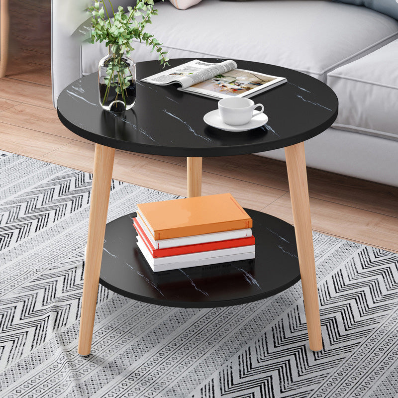 Contemporary Wooden Single Coffee Table 3 Legs Round Cocktail Table Clearhalo 'Coffee & Accent Tables' 'Coffee Tables' 'coffee_tables' 'furn' 'furn_coffee_tables' 'Furniture' 'Living Room Furniture' 6671117