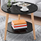 Contemporary Wooden Single Coffee Table 3 Legs Round Cocktail Table 23.6"L x 23.6"W x 20"H Black 1 Clearhalo 'Coffee & Accent Tables' 'Coffee Tables' 'coffee_tables' 'furn' 'furn_coffee_tables' 'Furniture' 'Living Room Furniture' 6671118