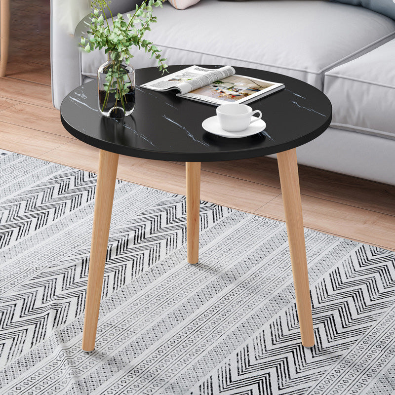 Contemporary Wooden Single Coffee Table 3 Legs Round Cocktail Table Clearhalo 'Coffee & Accent Tables' 'Coffee Tables' 'coffee_tables' 'furn' 'furn_coffee_tables' 'Furniture' 'Living Room Furniture' 6671120
