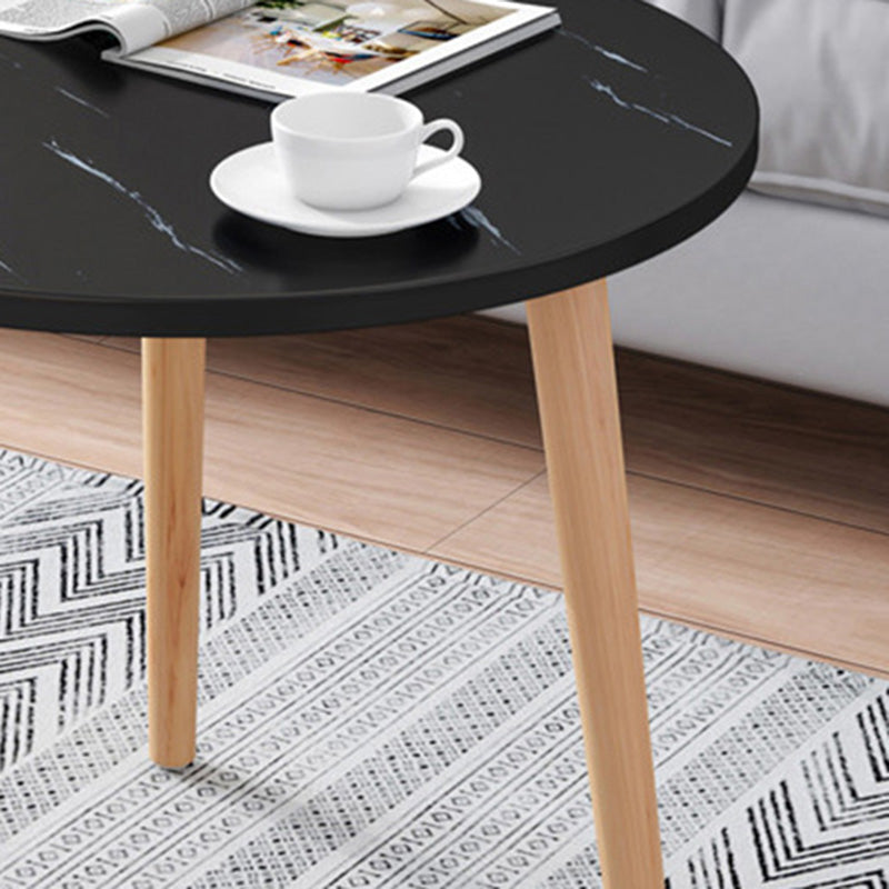 Contemporary Wooden Single Coffee Table 3 Legs Round Cocktail Table Clearhalo 'Coffee & Accent Tables' 'Coffee Tables' 'coffee_tables' 'furn' 'furn_coffee_tables' 'Furniture' 'Living Room Furniture' 6671129