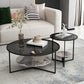 Contemporary Coffee Table Round Glass Top Cocktail Table with Storage Clearhalo 'Coffee & Accent Tables' 'Coffee Tables' 'coffee_tables' 'furn' 'furn_coffee_tables' 'Furniture' 'Living Room Furniture' 6671138