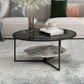 Contemporary Coffee Table Round Glass Top Cocktail Table with Storage 36"L x 36"W x 16"H Clearhalo 'Coffee & Accent Tables' 'Coffee Tables' 'coffee_tables' 'furn' 'furn_coffee_tables' 'Furniture' 'Living Room Furniture' 6671140