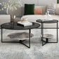 Contemporary Coffee Table Round Glass Top Cocktail Table with Storage Clearhalo 'Coffee & Accent Tables' 'Coffee Tables' 'coffee_tables' 'furn' 'furn_coffee_tables' 'Furniture' 'Living Room Furniture' 6671141