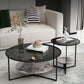 Contemporary Coffee Table Round Glass Top Cocktail Table with Storage Clearhalo 'Coffee & Accent Tables' 'Coffee Tables' 'coffee_tables' 'furn' 'furn_coffee_tables' 'Furniture' 'Living Room Furniture' 6671144
