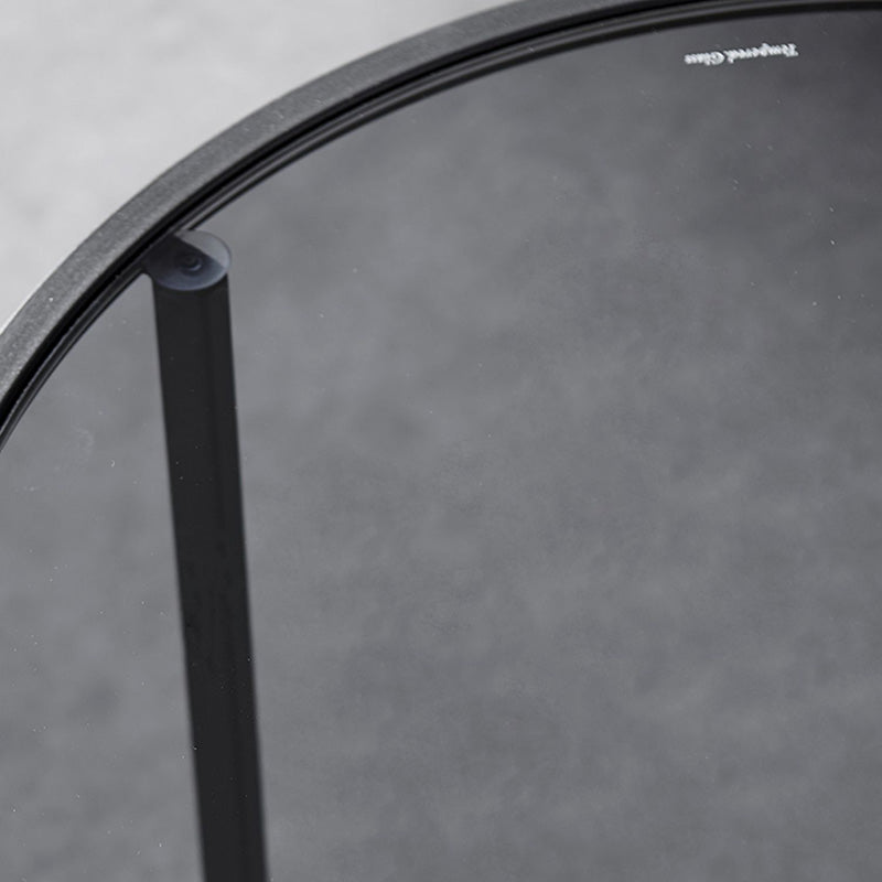 Contemporary Coffee Table Round Glass Top Cocktail Table with Storage Clearhalo 'Coffee & Accent Tables' 'Coffee Tables' 'coffee_tables' 'furn' 'furn_coffee_tables' 'Furniture' 'Living Room Furniture' 6671146