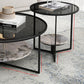 Contemporary Coffee Table Round Glass Top Cocktail Table with Storage Clearhalo 'Coffee & Accent Tables' 'Coffee Tables' 'coffee_tables' 'furn' 'furn_coffee_tables' 'Furniture' 'Living Room Furniture' 6671148