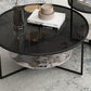 Contemporary Coffee Table Round Glass Top Cocktail Table with Storage Clearhalo 'Coffee & Accent Tables' 'Coffee Tables' 'coffee_tables' 'furn' 'furn_coffee_tables' 'Furniture' 'Living Room Furniture' 6671149