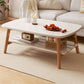 Contemporary Wooden Single Coffee Table 4 Legs Folding Cocktail Table with Storage Shelf White Clearhalo 'Coffee & Accent Tables' 'Coffee Tables' 'coffee_tables' 'furn' 'furn_coffee_tables' 'Furniture' 'Living Room Furniture' 6671210