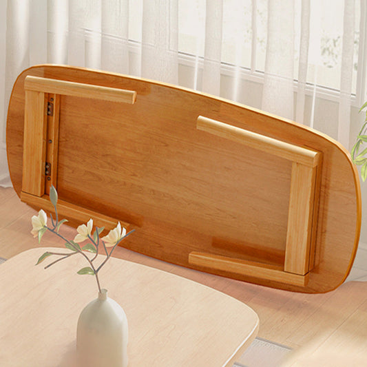 Contemporary Wooden Single Coffee Table 4 Legs Folding Cocktail Table with Storage Shelf