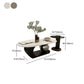 14"H Glam Coffee Table Slate Oval Pedestal Coffee Cocktail Table