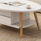 Contemporary Wooden Single Coffee Table 4 Legs Cocktail Table