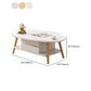 Contemporary Wooden Single Coffee Table 4 Legs Cocktail Table