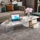 Modern Acrylic Legs Coffee Table Slate Coffee Table for Living Room Pandora Gold Storage Included Clearhalo 'Coffee & Accent Tables' 'Coffee Tables' 'coffee_tables' 'furn' 'furn_coffee_tables' 'Furniture' 'Living Room Furniture' 6671278
