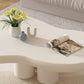 Modern Wooden Free Form Top Coffee Table 4 Legs Cocktail Table