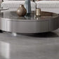 Modern Gray Cocktail Table Round Glass /  Slate Coffee Table