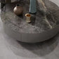 Modern Gray Cocktail Table Round Glass /  Slate Coffee Table