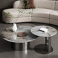 Modern Round Slate Cocktail Table Stainless Steel Pedestal Coffee Table Clearhalo 'Coffee & Accent Tables' 'Coffee Tables' 'coffee_tables' 'furn' 'furn_coffee_tables' 'Furniture' 'Living Room Furniture' 6671447