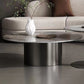 Modern Round Slate Cocktail Table Stainless Steel Pedestal Coffee Table Black Clearhalo 'Coffee & Accent Tables' 'Coffee Tables' 'coffee_tables' 'furn' 'furn_coffee_tables' 'Furniture' 'Living Room Furniture' 6671448