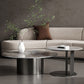 Modern Round Slate Cocktail Table Stainless Steel Pedestal Coffee Table Clearhalo 'Coffee & Accent Tables' 'Coffee Tables' 'coffee_tables' 'furn' 'furn_coffee_tables' 'Furniture' 'Living Room Furniture' 6671450
