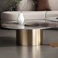 Modern Round Slate Cocktail Table Stainless Steel Pedestal Coffee Table Gold Clearhalo 'Coffee & Accent Tables' 'Coffee Tables' 'coffee_tables' 'furn' 'furn_coffee_tables' 'Furniture' 'Living Room Furniture' 6671451