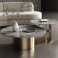 Modern Round Slate Cocktail Table Stainless Steel Pedestal Coffee Table Clearhalo 'Coffee & Accent Tables' 'Coffee Tables' 'coffee_tables' 'furn' 'furn_coffee_tables' 'Furniture' 'Living Room Furniture' 6671452