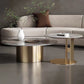 Modern Round Slate Cocktail Table Stainless Steel Pedestal Coffee Table Gold Clearhalo 'Coffee & Accent Tables' 'Coffee Tables' 'coffee_tables' 'furn' 'furn_coffee_tables' 'Furniture' 'Living Room Furniture' 6671454