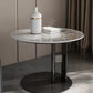 Modern Round Slate Cocktail Table Stainless Steel Pedestal Coffee Table 19.7"L x 19.7"W x 19.7"H Black Clearhalo 'Coffee & Accent Tables' 'Coffee Tables' 'coffee_tables' 'furn' 'furn_coffee_tables' 'Furniture' 'Living Room Furniture' 6671457