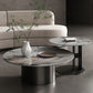 Modern Round Slate Cocktail Table Stainless Steel Pedestal Coffee Table Clearhalo 'Coffee & Accent Tables' 'Coffee Tables' 'coffee_tables' 'furn' 'furn_coffee_tables' 'Furniture' 'Living Room Furniture' 6671464