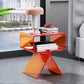 Plastic Abstract End Table Rectangular Corner Table with Storage