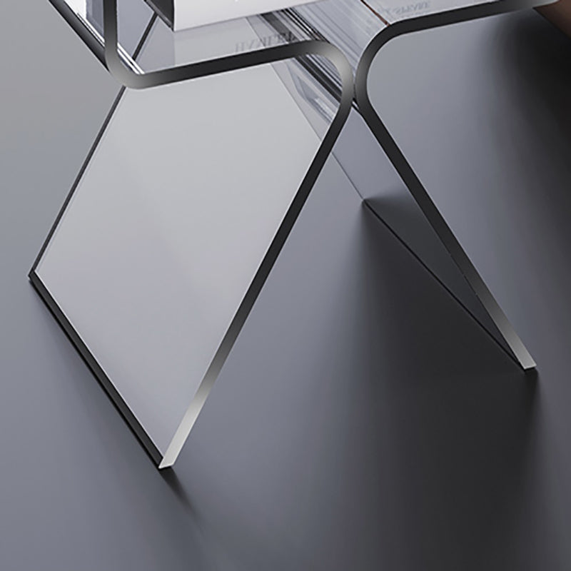 Plastic Abstract End Table Rectangular Corner Table with Storage