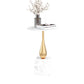 Contemporary Stone Top End Table 23.62" Tall Pedestal Side Table