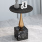 Contemporary Stone Top End Table 23.62" Tall Pedestal Side Table