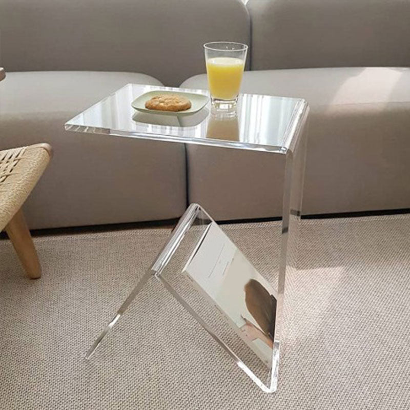 Plastic Abstract End Table Rectangular Corner Table for Living Room