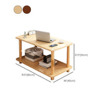 Contemporary Side Table Double Tier Wood Accent Side Table with Shelf