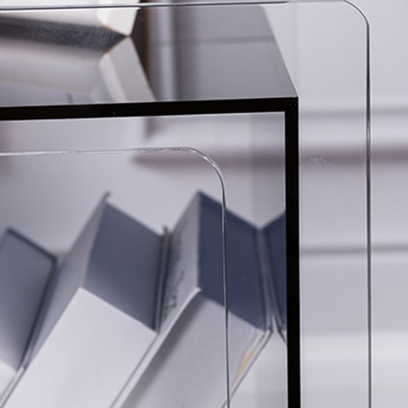 Modern Square End Table Double Tier Corner Table with Storage Clearhalo 'Coffee & Accent Tables' 'End & Side Tables' 'end_side_tables' 'furn' 'furn_end_side_tables' 'Furniture' 'Living Room Furniture' 6671690