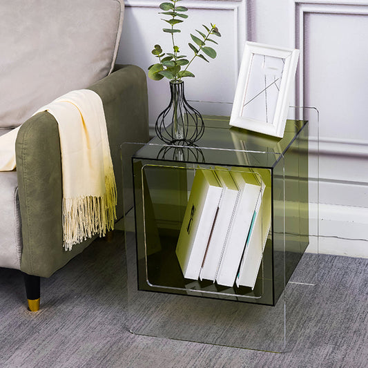 Modern Square End Table Double Tier Corner Table with Storage Clearhalo 'Coffee & Accent Tables' 'End & Side Tables' 'end_side_tables' 'furn' 'furn_end_side_tables' 'Furniture' 'Living Room Furniture' 6671699