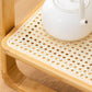 20.94" Tall Sled Side Table Asian Natural Side End Snack Table with Shelf