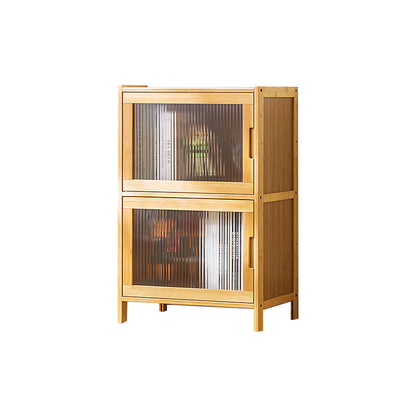 Contemporary Rectangle Storage Cabinet Natural Finish Accent Cabinet with Doors 17"L x 13"W x 27"H Natural Clearhalo 'Cabinets & Chests' 'cabinets_chests' 'furn' 'furn_cabinets_chests' 'Furniture' 'Living Room Furniture' 6671819